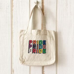 Pride Canvas Tote Bag Washable Reusable Grocery Book Bag LGBTQ+ Multicolor